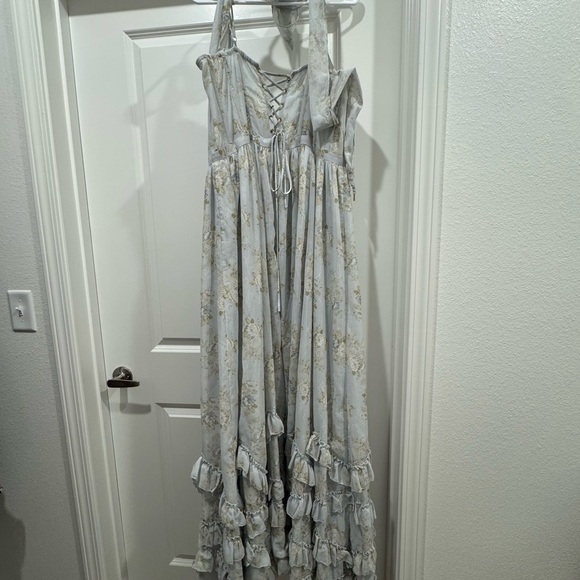 V. Chapman Victorian Blue Roses Maxi Dress - Picture 6 of 9